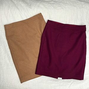 Set of 2 J. Crew pencil skirts sz 2